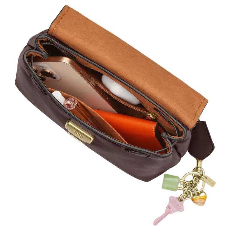 COACH Emory 25  Crossbody Leather Tote Bag Medium  Coffee.