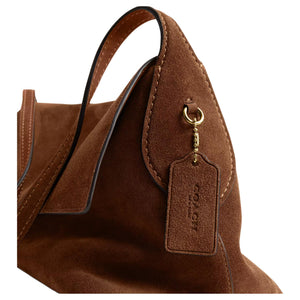 COACH Chelsea 36 Brand Logo Push-Lock Closure Cowhide Layered Leather Single Shoulder Bag Large Women's Warm Brown