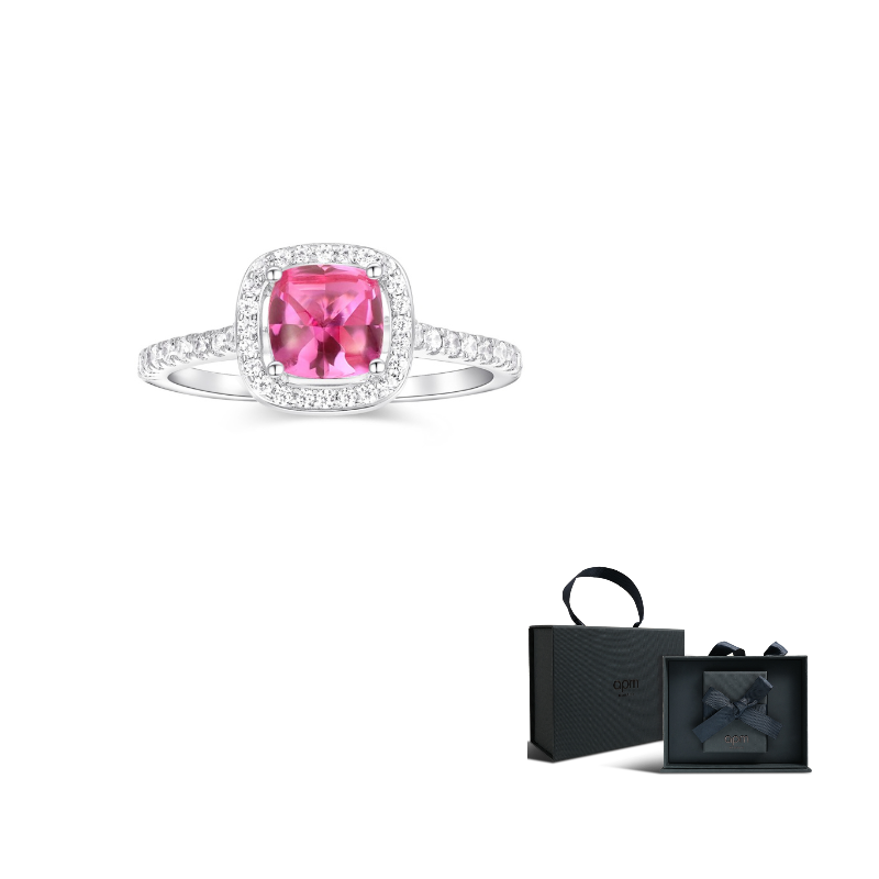 APM Monaco Zircon 925 Silver Ring Carmine.