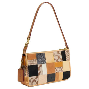 COACH Plaza 25 Exquisite New York Style Cowhide Leather Single Shoulder Bag Medium Size Women's Brown