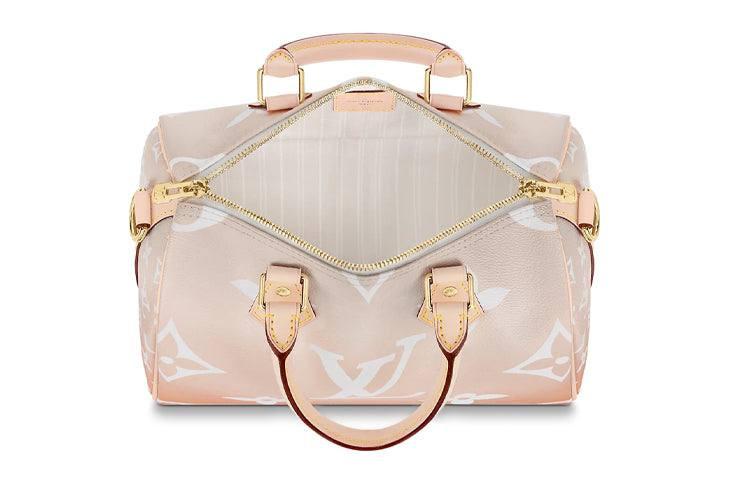 حقيبة Louis Vuitton Speedy Bandoulière بتصميم وردي متدرج.