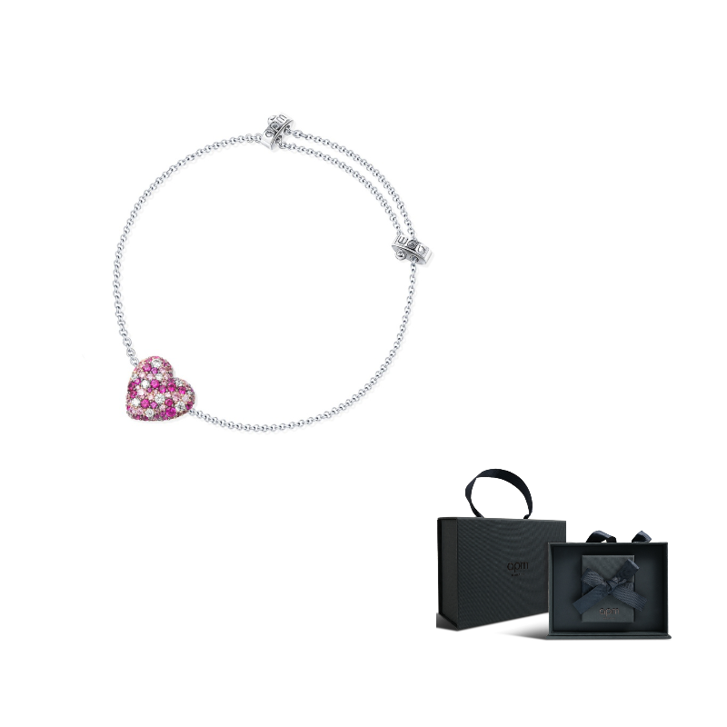 APM Monaco Heart 925 Silver Bracelet.