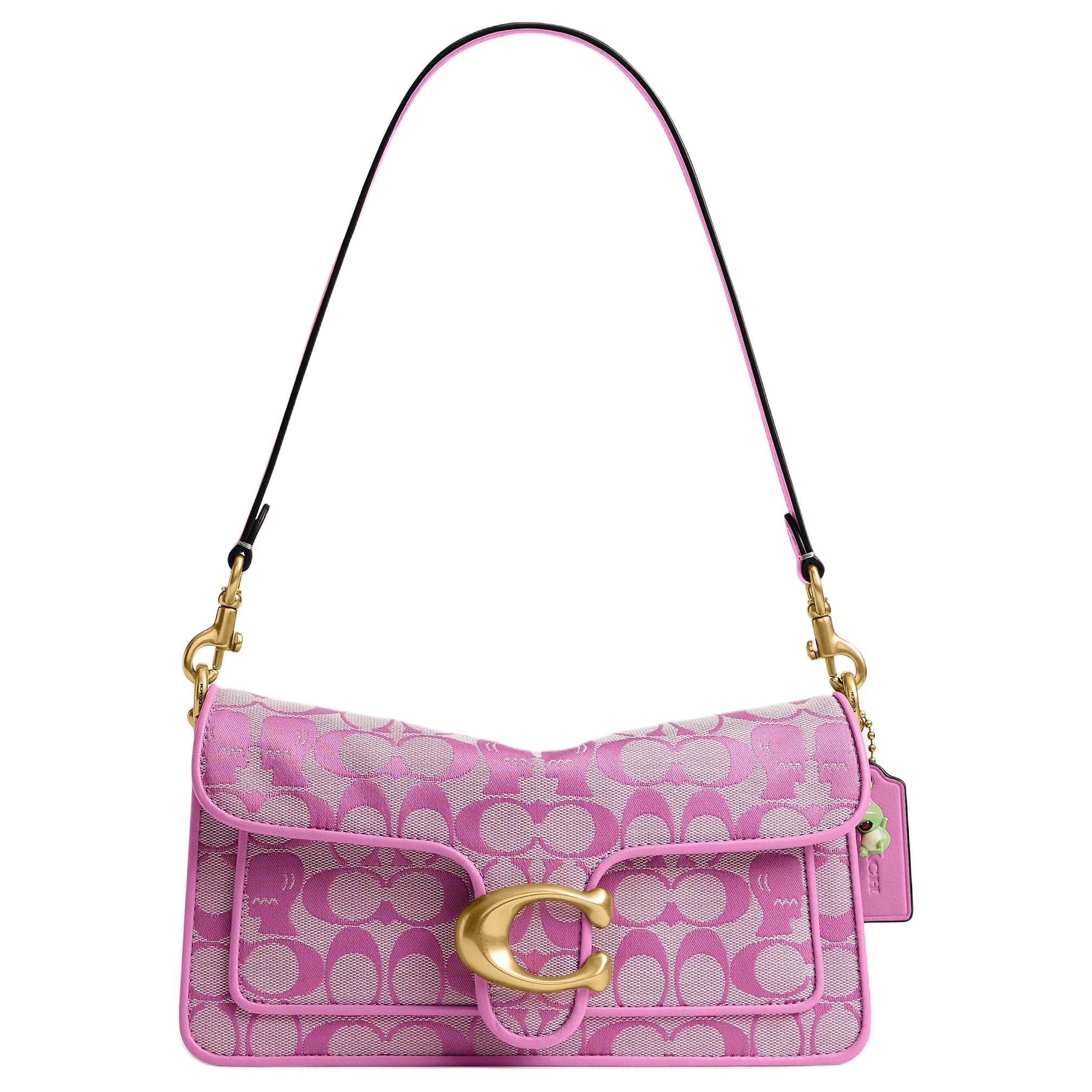 COACH x BRAIN DEAD Collaboration Tabby 26 External Zipper Bag Fabric with Cowhide Single Shoulder Bag Medium Size Women's Rose Red