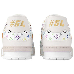 حذاء Louis Vuitton Trainer أبيض بنقشة Multicolor.