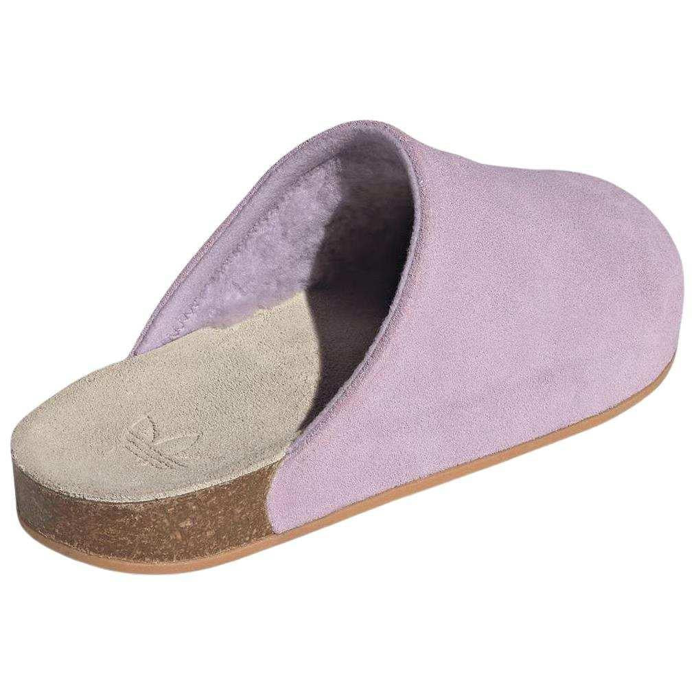 Adidas Originals Adimule Slides in a light purple.