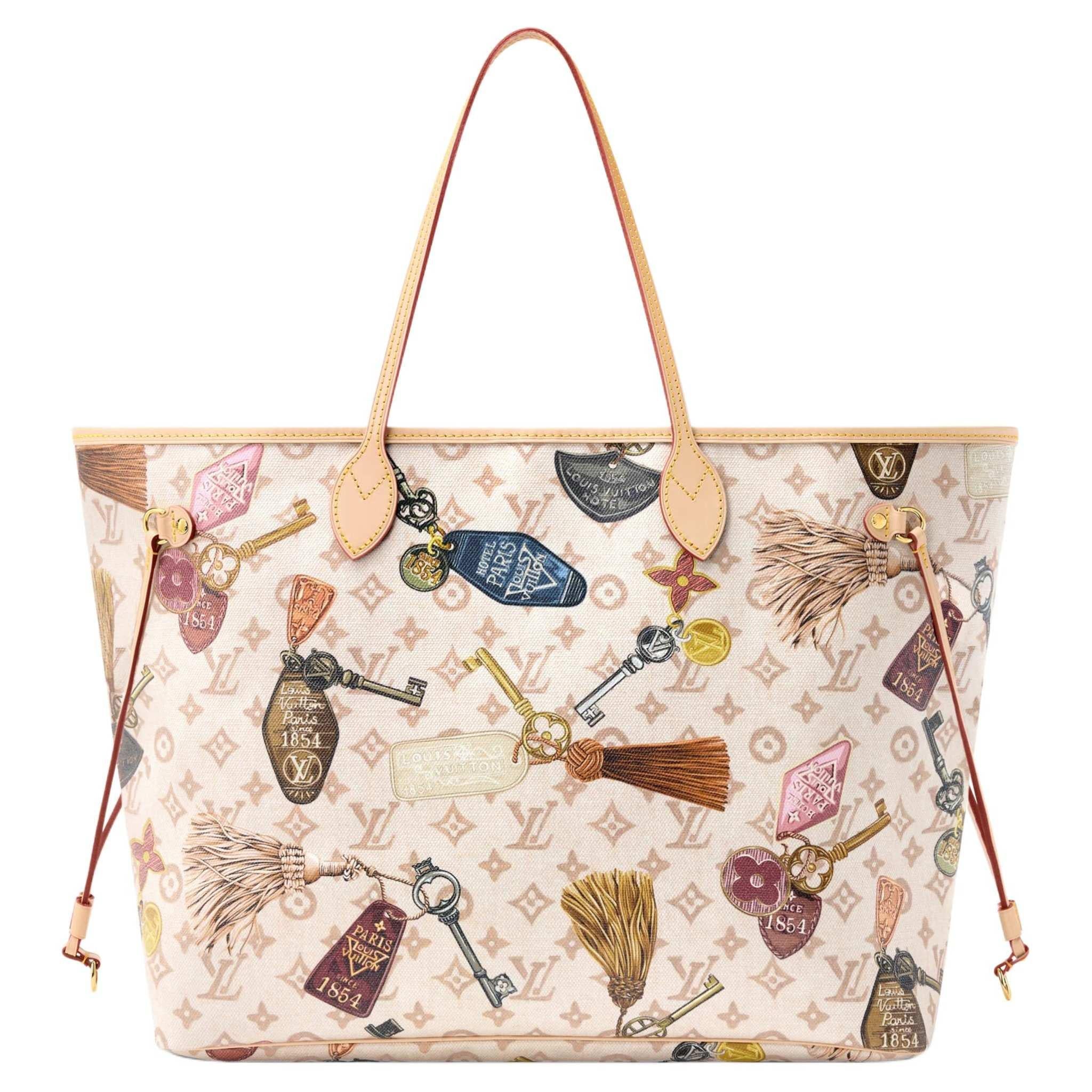 الإصدار الحصري من حقيبة Louis Vuitton Neverfull MM بطبعة المفاتيح والفنادق✨.