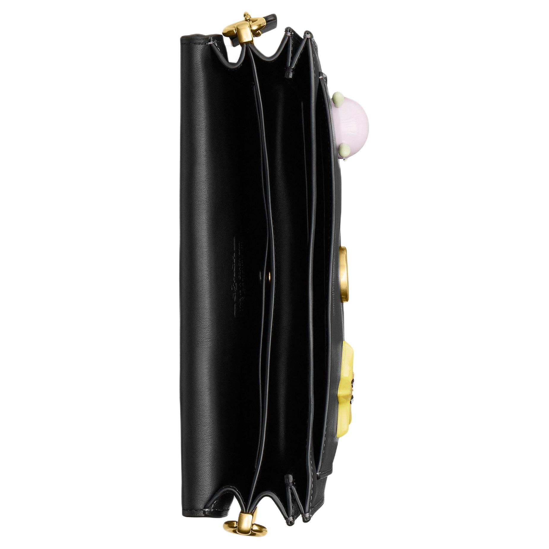 COACH x BRAIN DEAD Collaboration Soft Tabby 26 Pin Decoration Cowhide Single Shoulder Bag Medium Unisex Couple Style Black