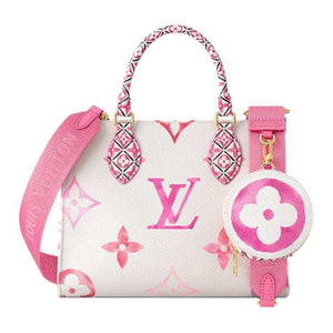 حقيبة Louis Vuitton Onthego PM فاخرة باللون الوردي Monogram.