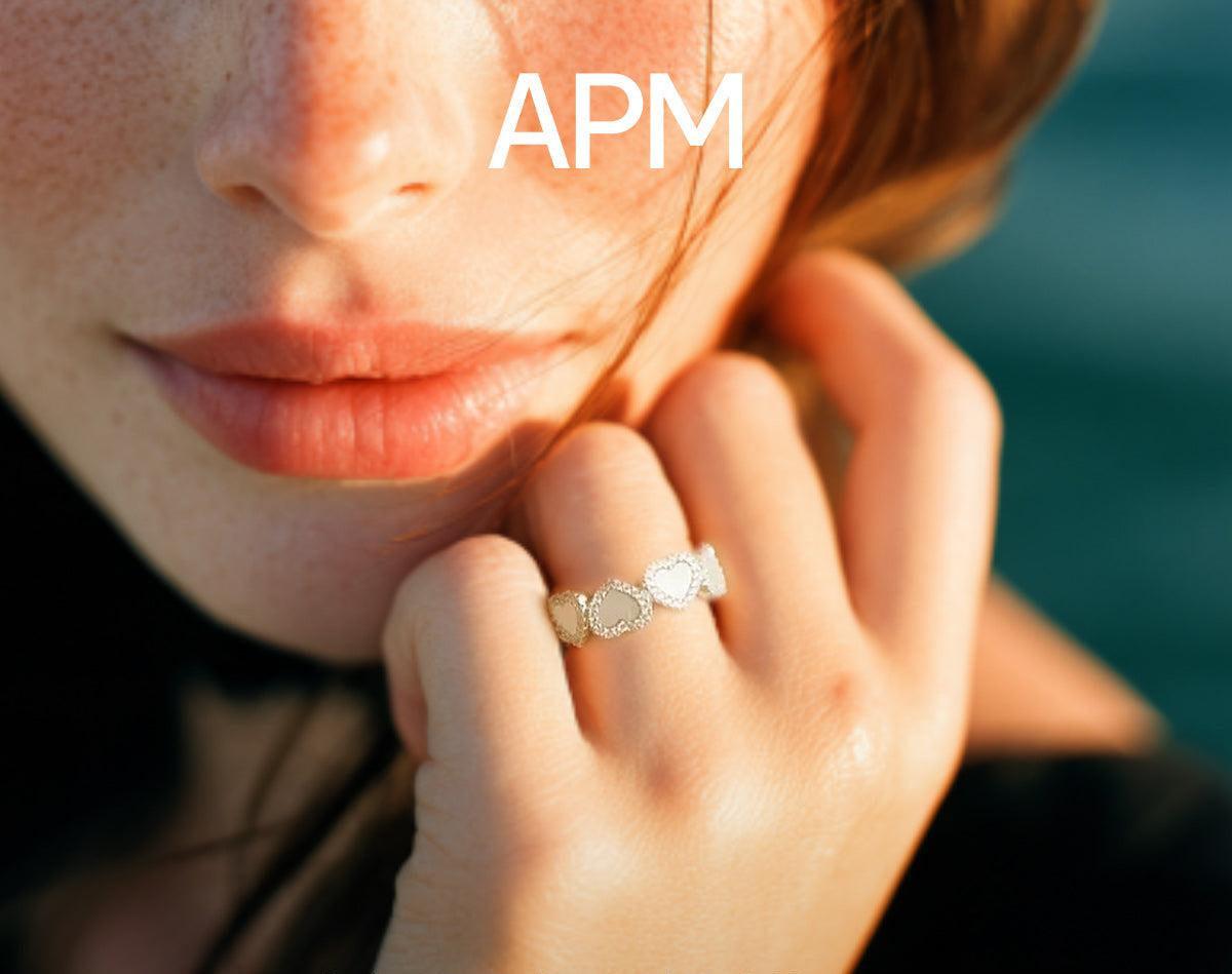 apm monaco  heart to heart  925 silver ring.