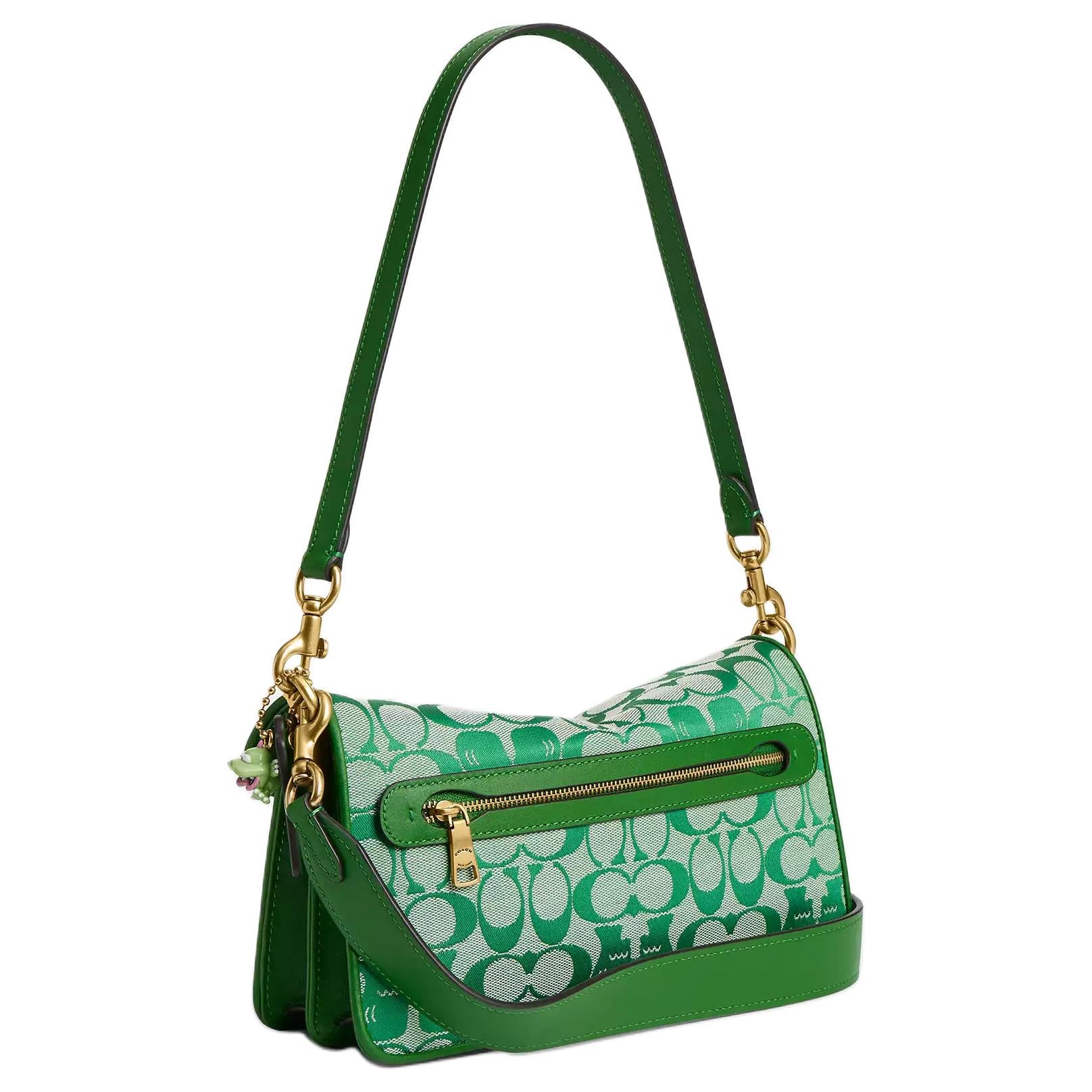 COACH x BRAIN DEAD Collaboration Soft Tabby 25 Brand Logo Fabric Blend Leather Single Shoulder Bag Medium Women's Kelly Green