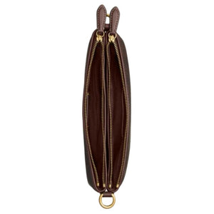 COACH AUDREY 22 Double Zipper Closure Brass Metal Hardware Artificial Leather Single Shoulder Bag Small Women's Brown