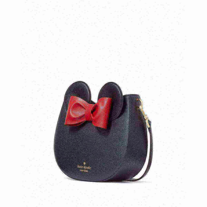 Kate Spade handbag inspired by Minnie Mouse with ears and red bow.