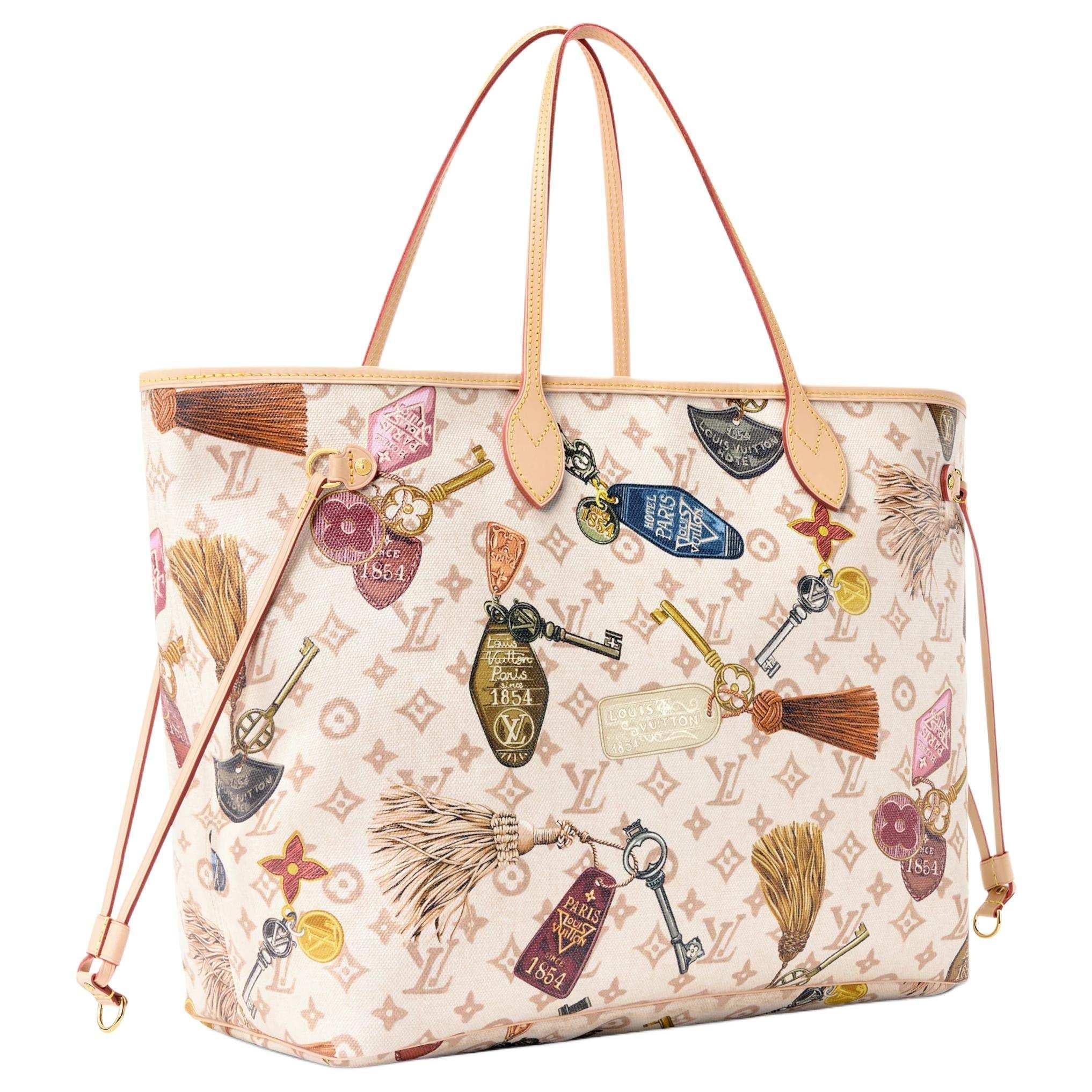 الإصدار الحصري من حقيبة Louis Vuitton Neverfull MM بطبعة المفاتيح والفنادق✨.