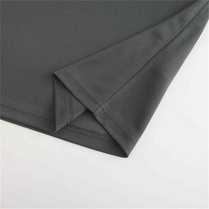 adidas men's and women's dark gray cotton crew neck short sleeve T-shirt, showcasing high-quality stitching.
