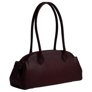 COACH Empire Carryall 34 Foil Logo Bowling Bag Crossbody Handbag Cowhide Leather Single Shoulder Large Women's Merlot Wine Red