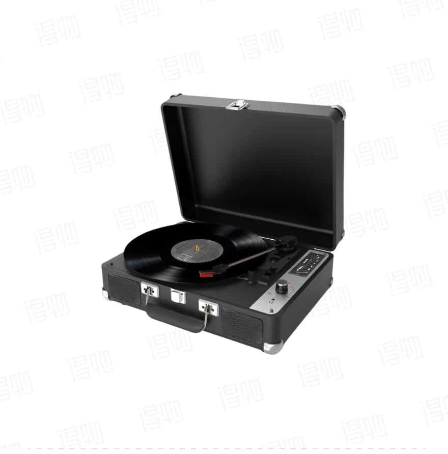 مشغل أسطوانات Retro Vinyl Player بتصميم حقيبة و Bluetooth.