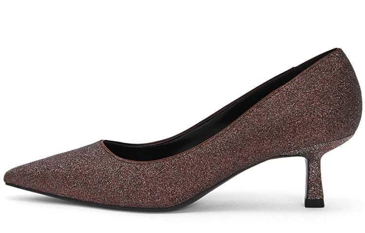حذاء كعب قصير Kitten Heels نسائي Glitter برونزي CHARLES & KEITH.
