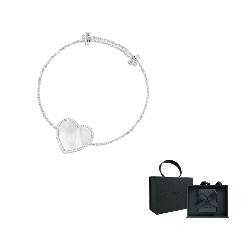 apm monaco pearl love  925 silver bracelet.