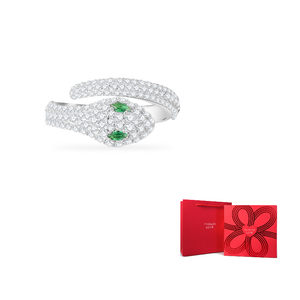 apm monaco snake 925 silver zircon ring.