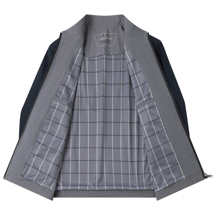 Pierre Cardin autumn fashion casual jacket with checkered inner lining and high-quality craftsmanship