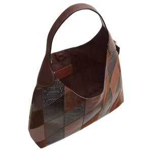 COACH Brooklyn 39 Metal Hardware Snake Leather Combined Cowhide Single Shoulder Bag Large Women's Brown