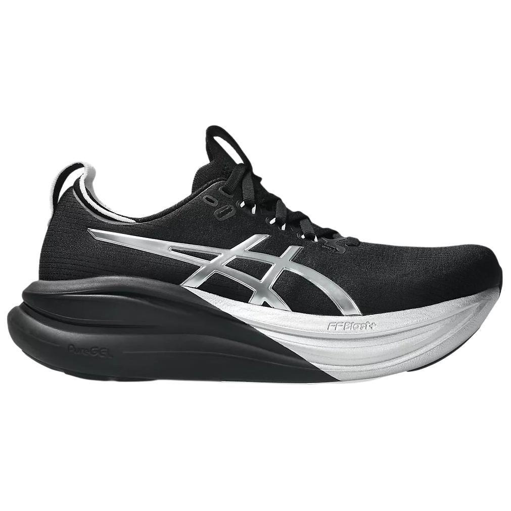 حذاء جري ASICS GEL-Nimbus بتقنية PureGEL - أسود وفضي