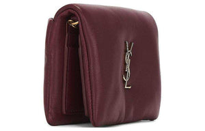 SAINT LAURENT YSL Lambskin Crossbody Shoulder Bag Red.