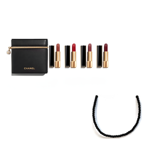 CHANEL Limited Pearl Pouch + Pearl Lipstick Set.