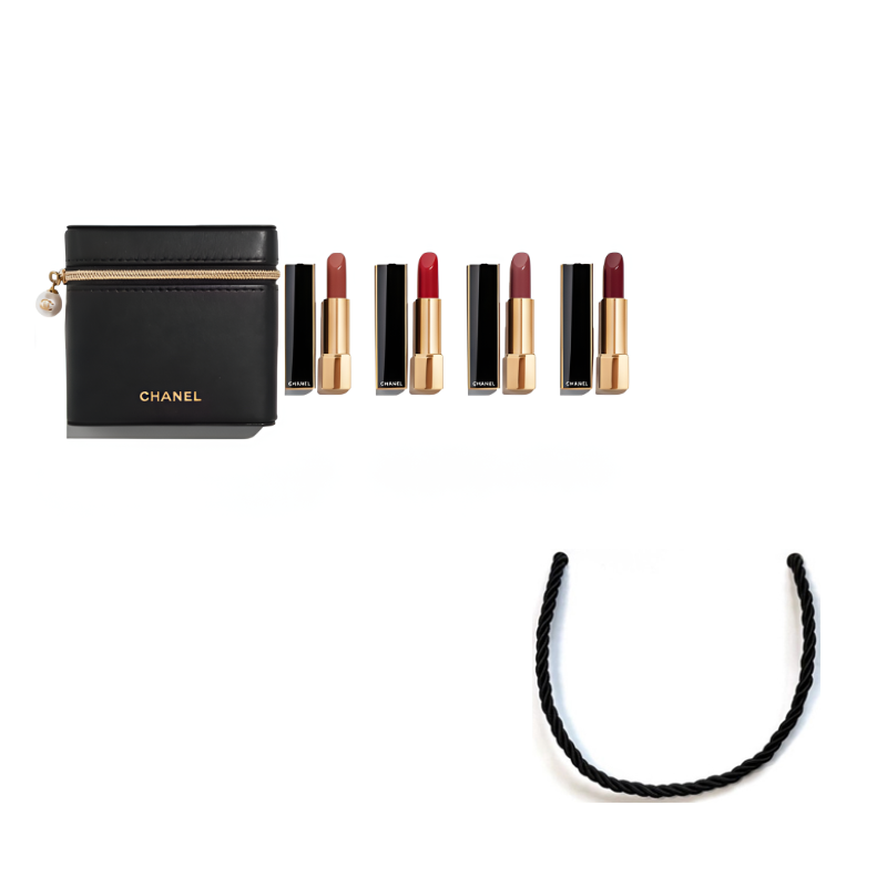 CHANEL Limited Pearl Pouch + Pearl Lipstick Set.