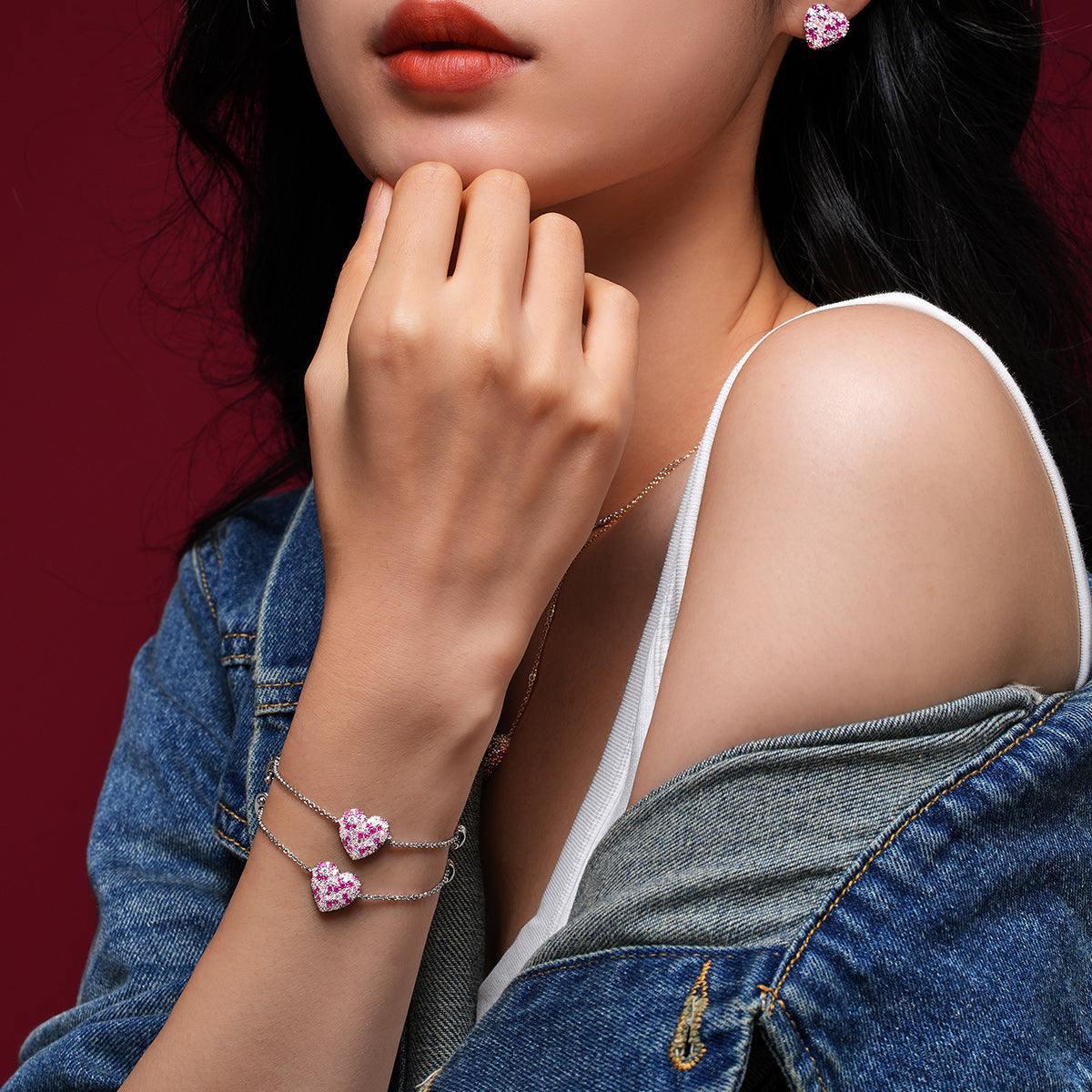 APM Monaco Heart 925 Silver Bracelet.