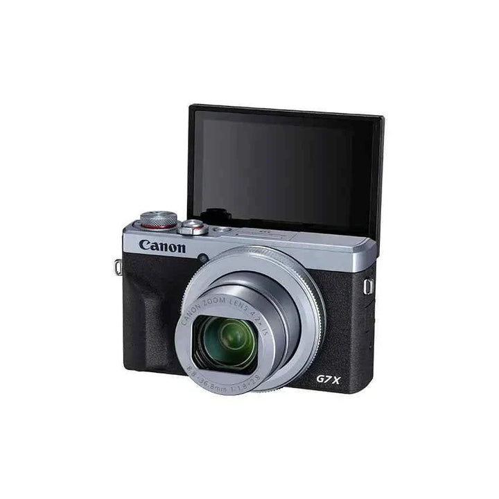 Canon PowerShot G7X3 Compact Camera with a Tiltable Screen, 4K Video Recording, 4.2x Optical Zoom, and 3.5mm Microphone Input for Vloggers and Digital Content Creators.