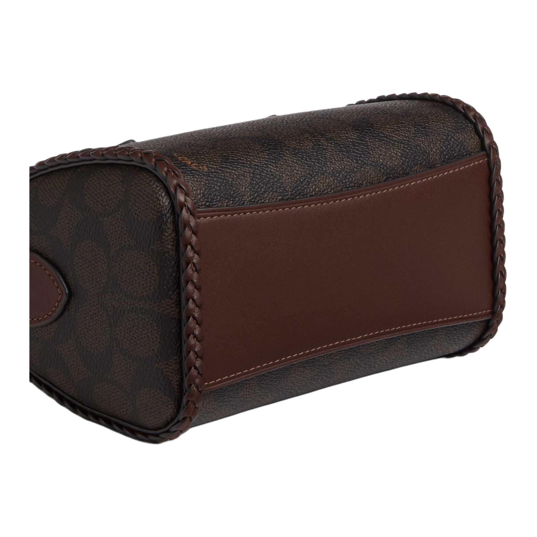 COACH Rowan 18  Tote Mini Maple Brown.