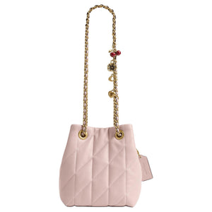 COACH Jade Qixi Festival Gift 15 Drawstring and Magnetic Closure Sheepskin Small Lucky Bag Crossbody Bag Mini Women's Pink