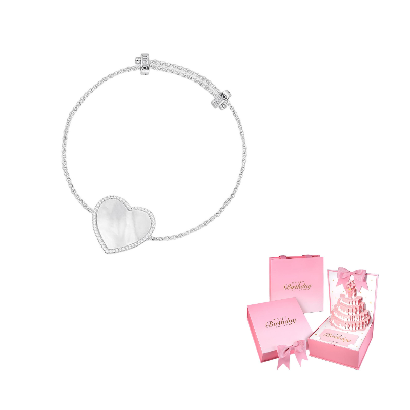 apm monaco pearl love  925 silver bracelet.
