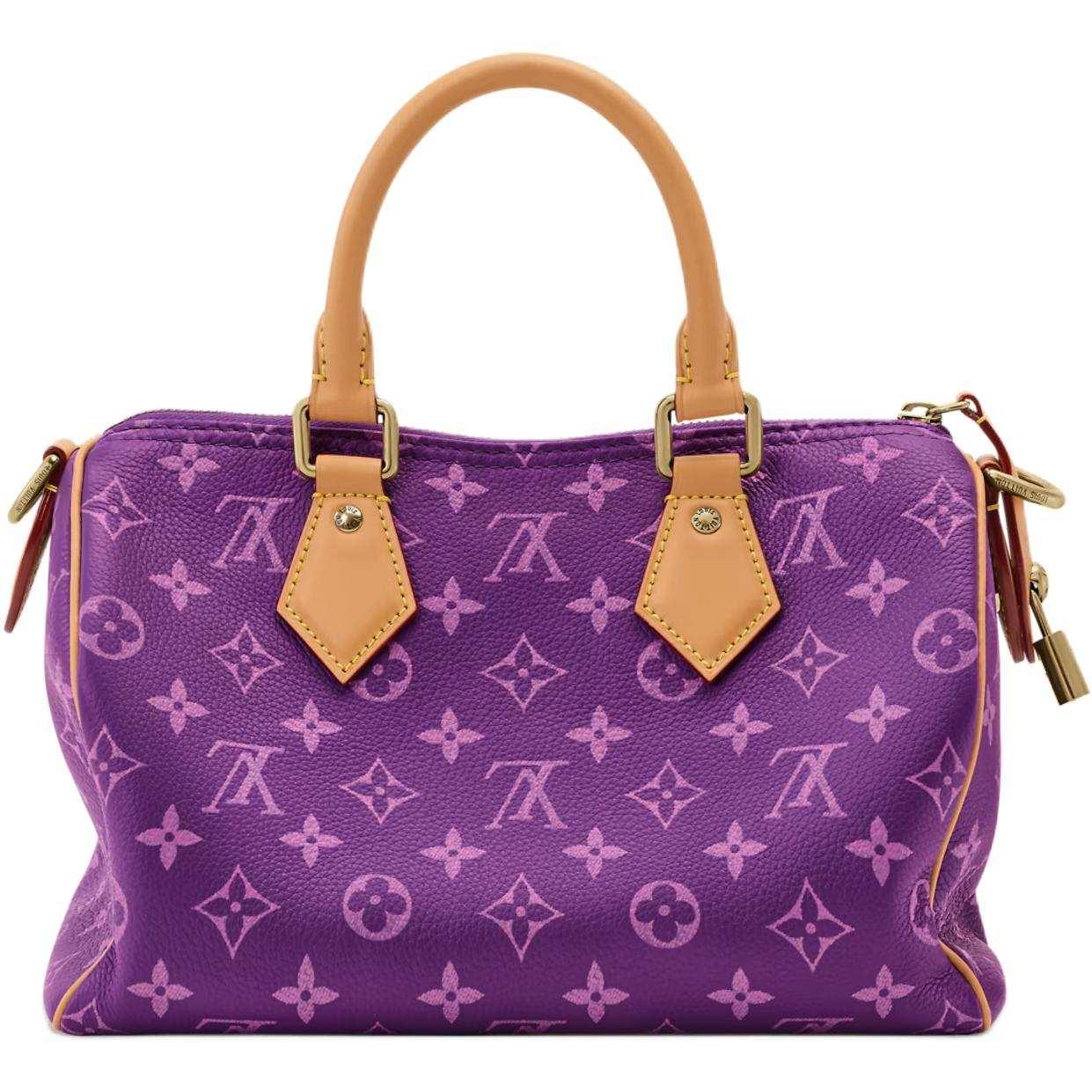 حقيبة Speedy 25 باللون Purple ونقشة Monogram الأنيقة.