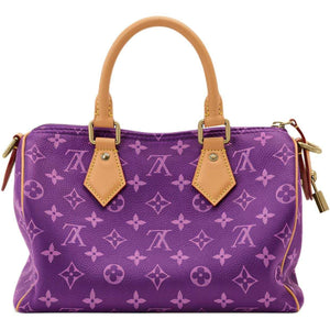 حقيبة Speedy 25 من Louis Vuitton باللون البنفسجي المميز.