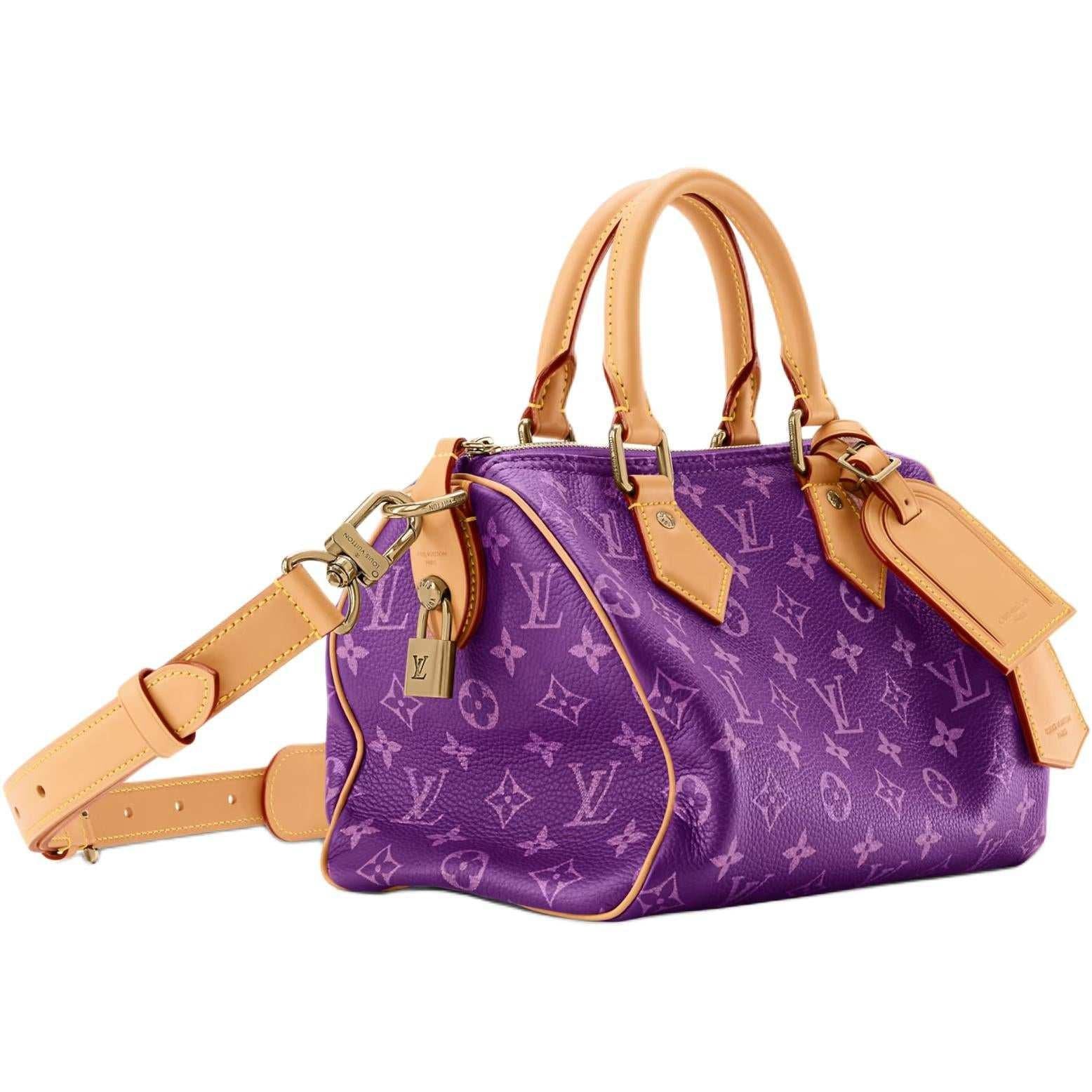 حقيبة Speedy 25 من Louis Vuitton باللون البنفسجي المميز.