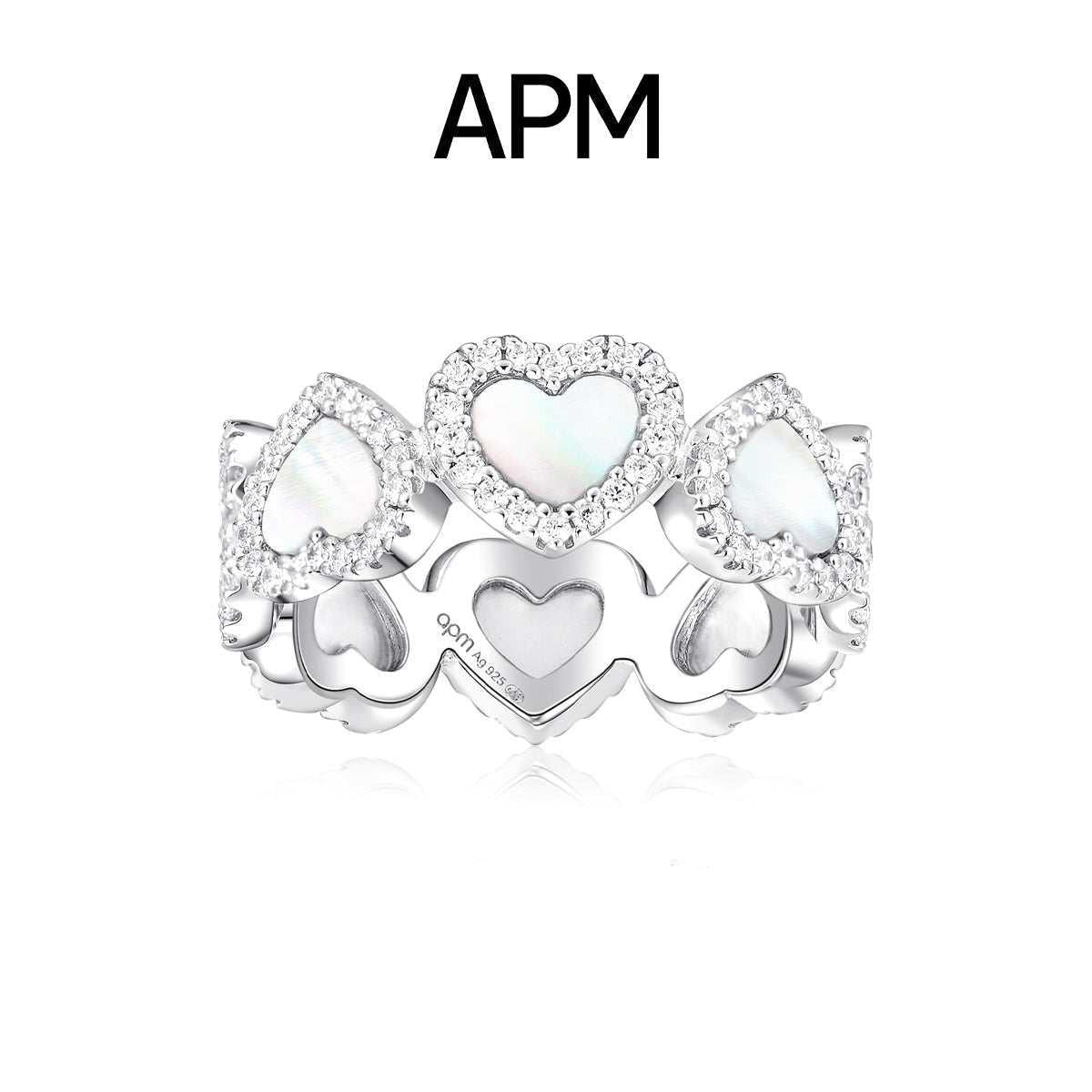 apm monaco  heart to heart  925 silver ring.