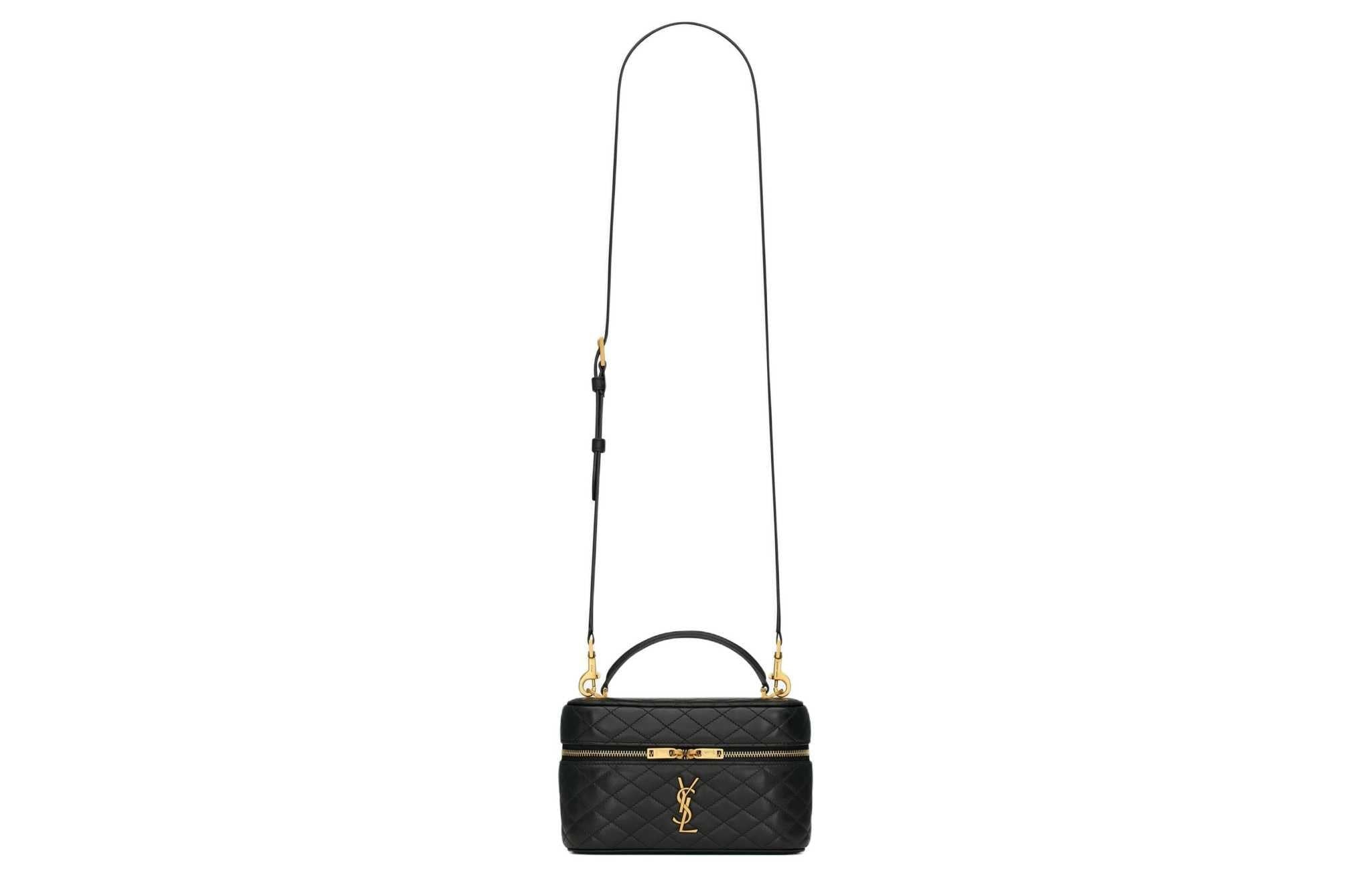 SAINT LAURENT GABY black سان لوران حقيبة مستحضرات تجميل غابي جلد ماعز.