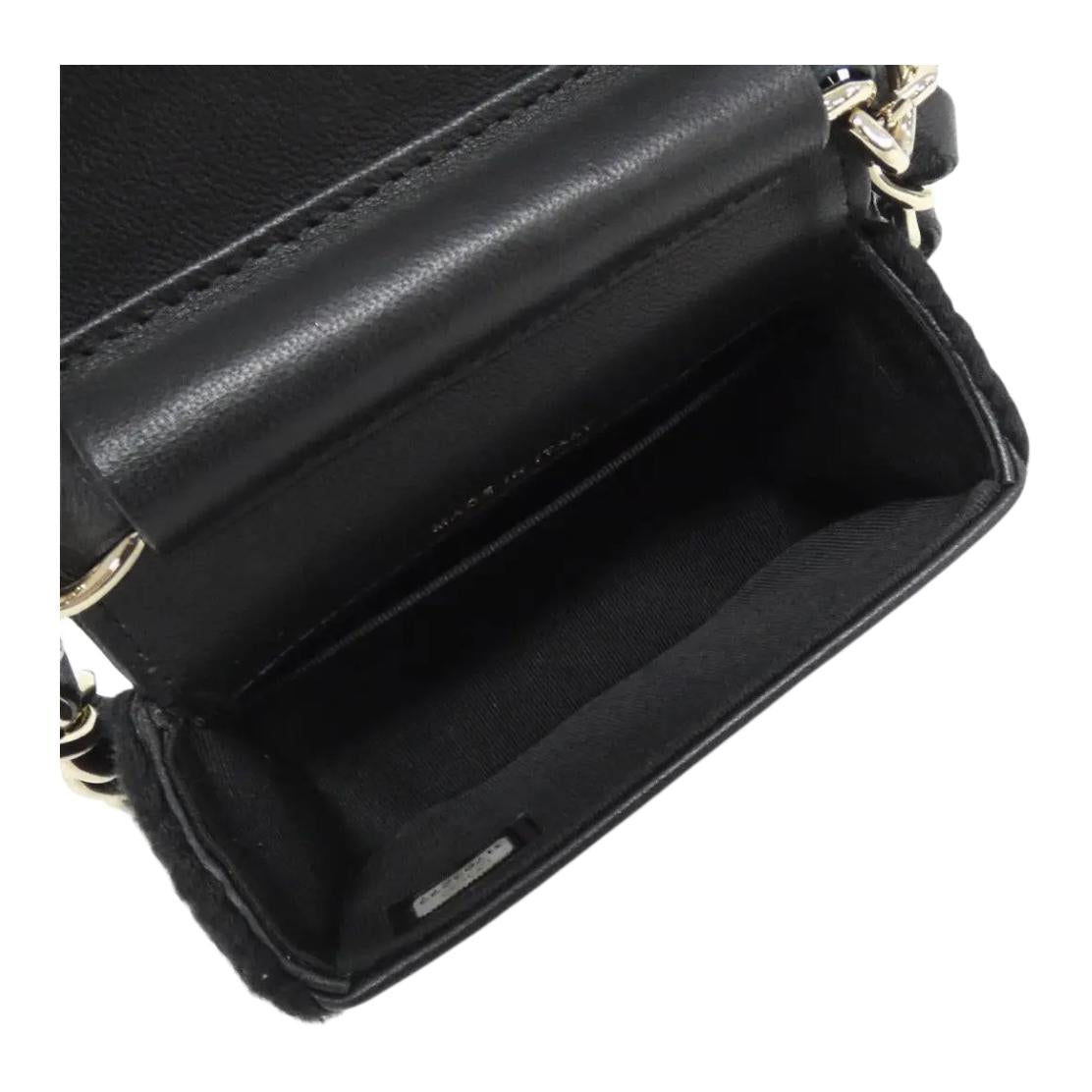 CHANEL Gold Label Double C Logo Quilted Leather Chain Lambskin Flap Bag Single Shoulder Crossbody Bag Women's Black