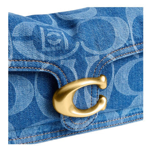 COACH x CLOT Collaboration Tabby 26 Metal Logo Fabric Crossbody Shoulder Bag Medium Size Women's Deep Indigo