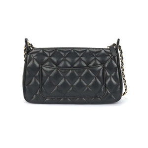 CHANEL 25A Cannabis Shoulder Bag Black.