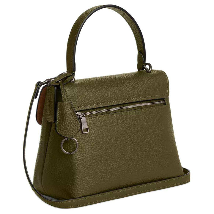 COACH Emory 25 Gold Logo Pebble Leather Tote Medium Women's Olive Green