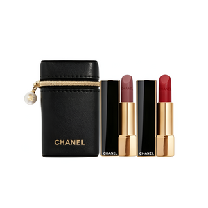 CHANEL Limited Pearl Pouch + Pearl Lipstick Set.
