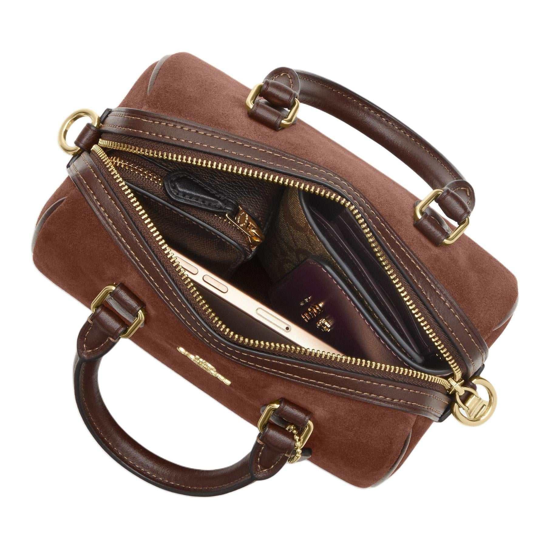 COACH Rowan 17  Boston  Tote Small Vintage Brown.
