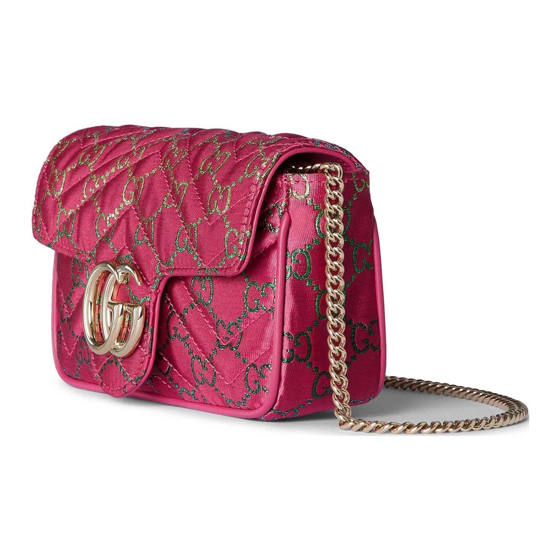 GUCCI GG Marmont canvas shoulder mini pink.