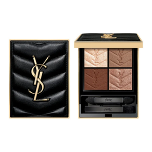 باليت ظلال عيون رباعية بشعار YSL بدرجات ذهبية وبنية