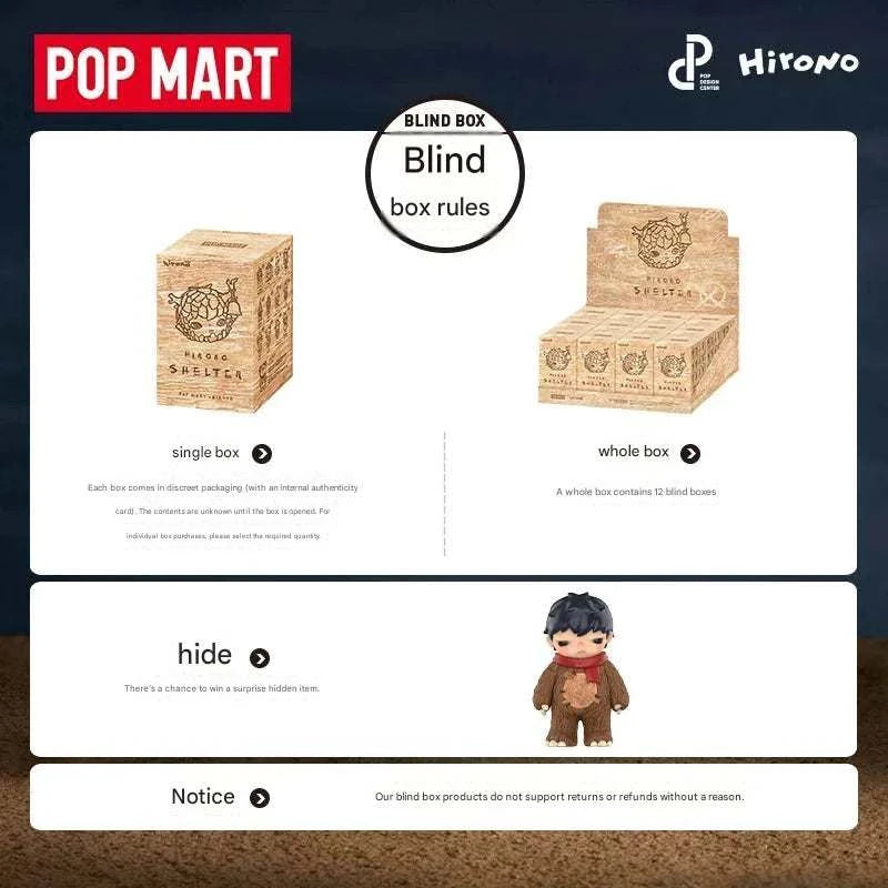 مجسمات POP MART Hirono Shelter صندوق عشوائي Blind Box.
