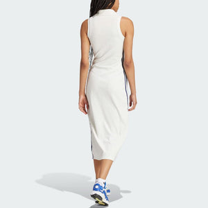 فستان adidas Originals بولو أبيض رياضي نسائي - رفعة