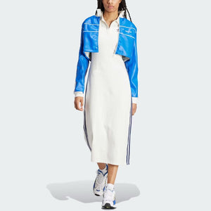 فستان adidas Originals بولو أبيض رياضي نسائي - رفعة